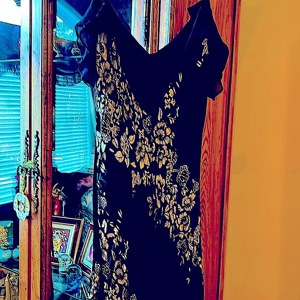 💃🏻GorgeousSue Wong NocturneCocktaildressSilk&VelvetFloral Bohemian EUCS:10💋